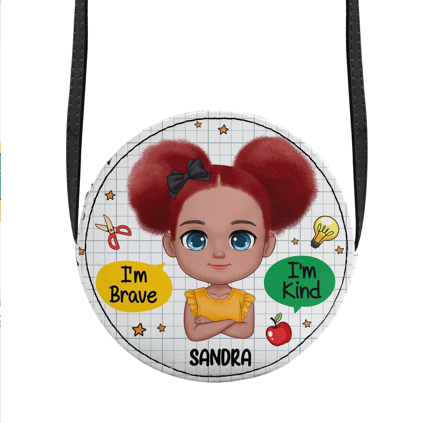 I'm Kind I'm Brave | Personalized Kid Round Purse JSCRBPH1121M