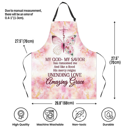 Jesuspirit | Flower And Butterfly | Apron With Neck Strap | My God My Savior | Gift For Christian Woman A16