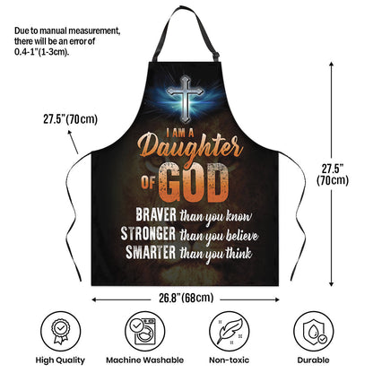Apron With Neck Strap | Lion And Cross | I Am A Daughter Of God