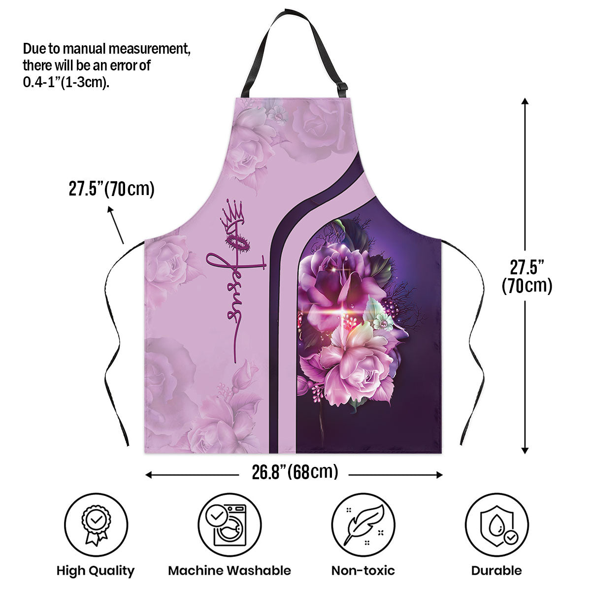 Rose And Cross | Apron With Neck Strap