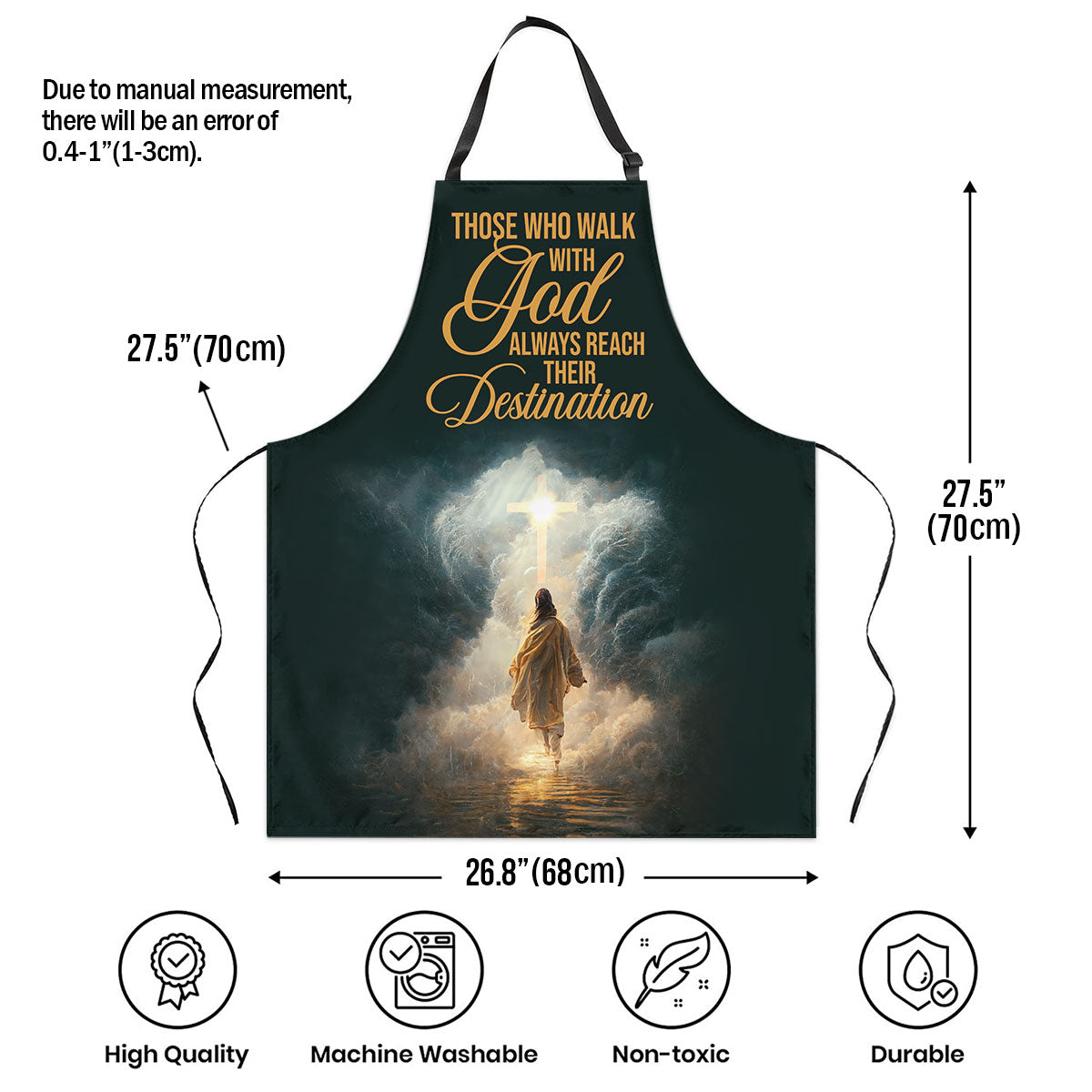 Jesuspirit | Those Who Walk With God Always Reach Their Destination | Jesus & Cross | Apron With Neck Strap AHM06