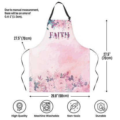 Jesuspirit | Faith | Useful Gift For Christian Women | Floral Apron With Neck Strap HN108