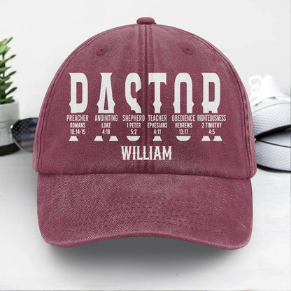 Pastor's Calling | Personalized Vintage Washed Denim Cap