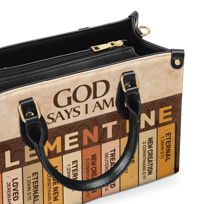 God Says I Am  | Personalized Leather Handbag JSLHBPH847D