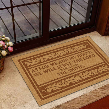 As For Me And My House We Will Serve The Lord | Personalized Doormat JSDMPM1597L