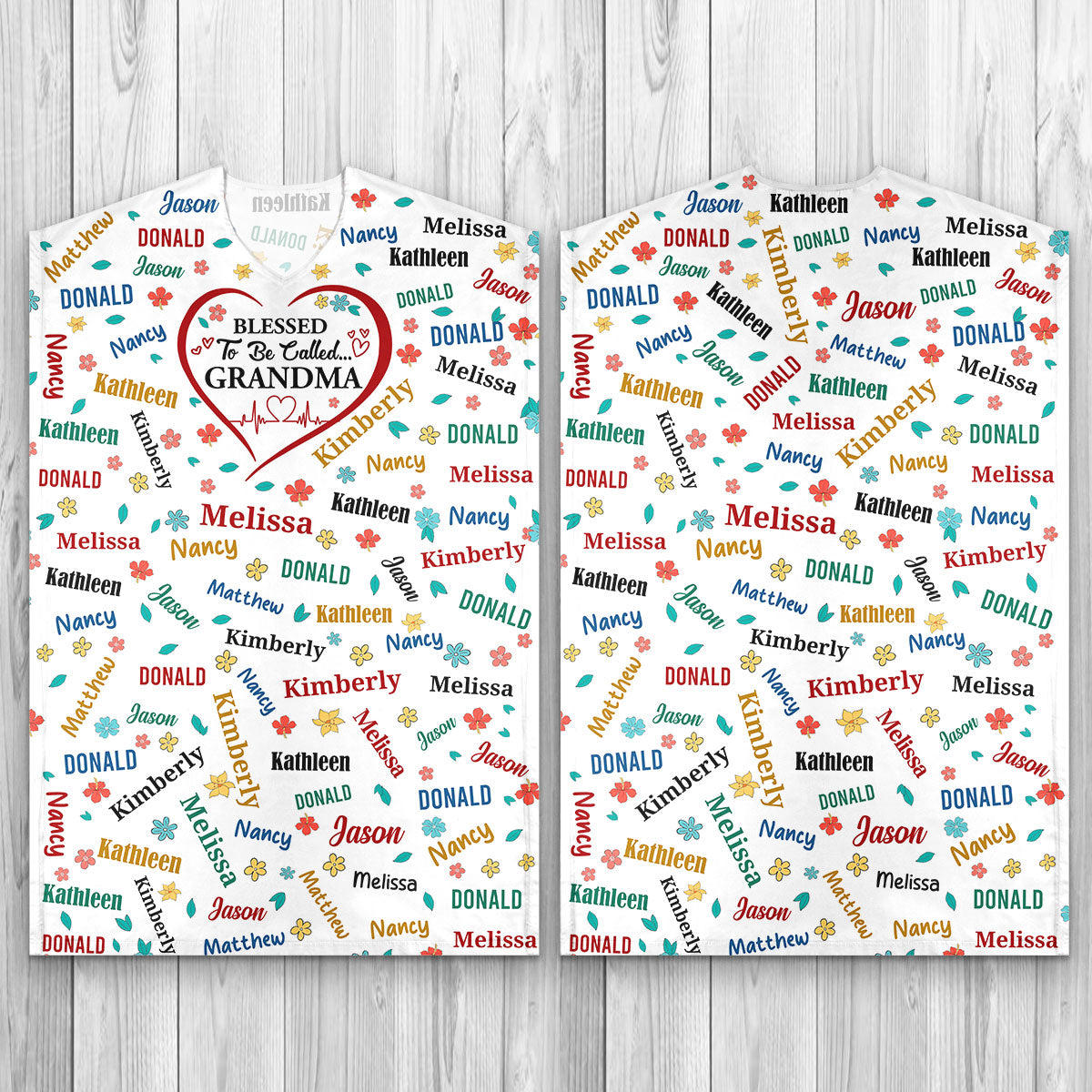 Blessed To Be Called Grandma Colorful | Personalized Kaftan Dress