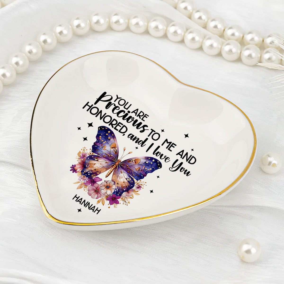 You Are Precious To Me And I Love You | Personalized Heart Shaped Jewelry Dish