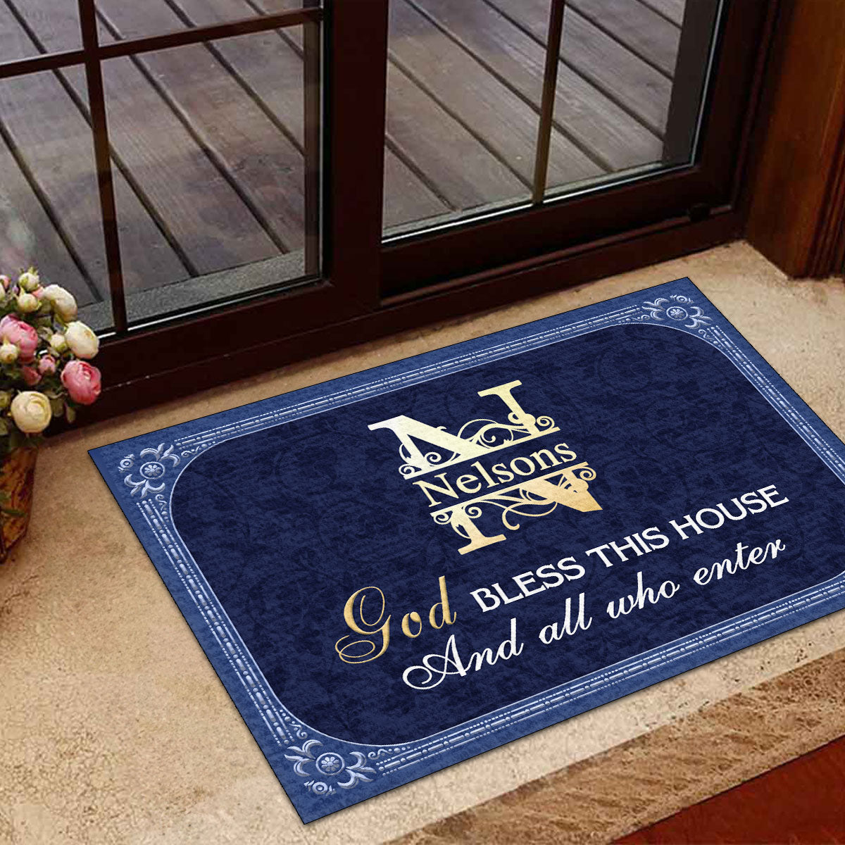 God Bless This House And All Who Enter | Personalized Doormat JSDMPHA1596D