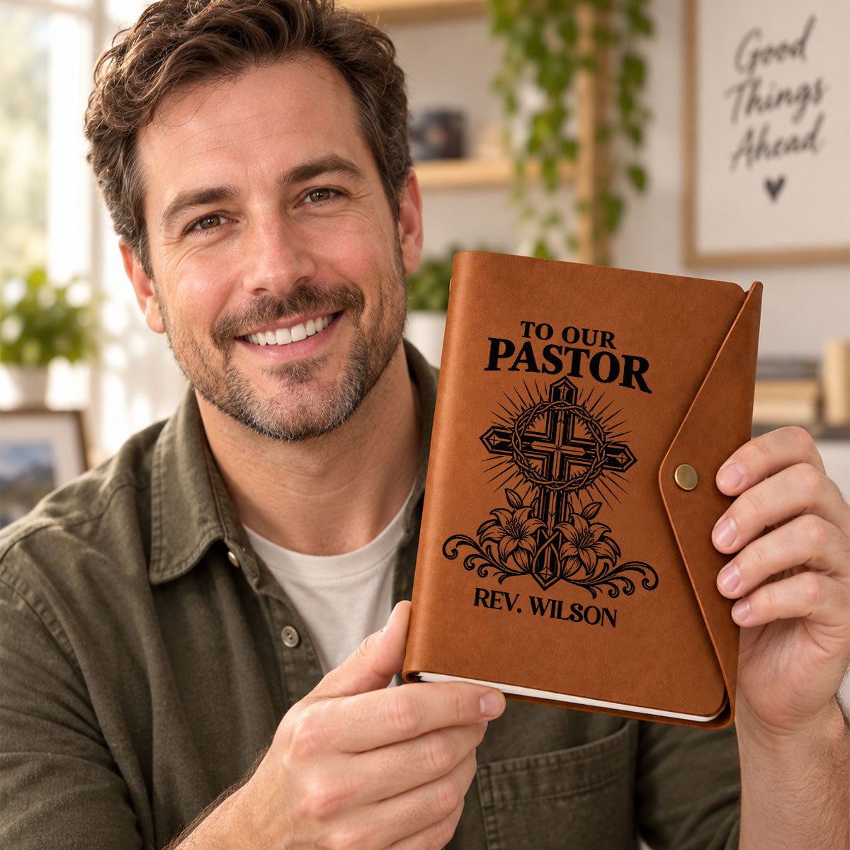 To Our Pastor Thank You For Having The Heart Of A Servant Leader | Personalized Envelope Journal