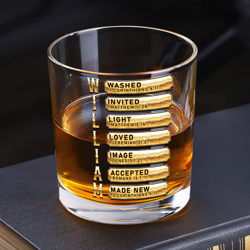 God Says I Am  | Personalized Round Whiskey Glass