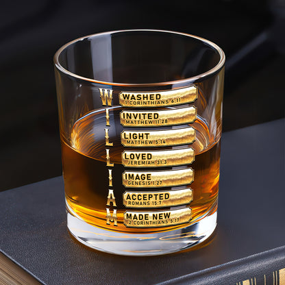 God Says I Am  | Personalized Round Whiskey Glass
