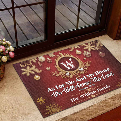As For Me And My House We Will Serve The Lord | Personalized Doormat