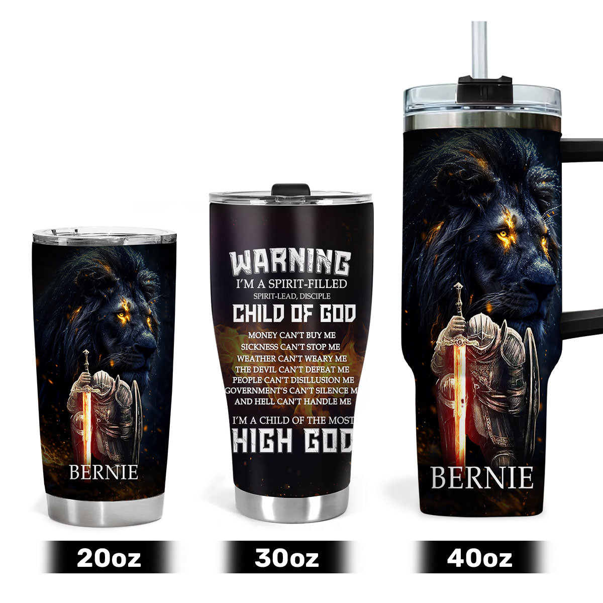 Warning I'm A Child Of God | Personalized Stainless Steel Tumbler JSSSTHLPA1481L