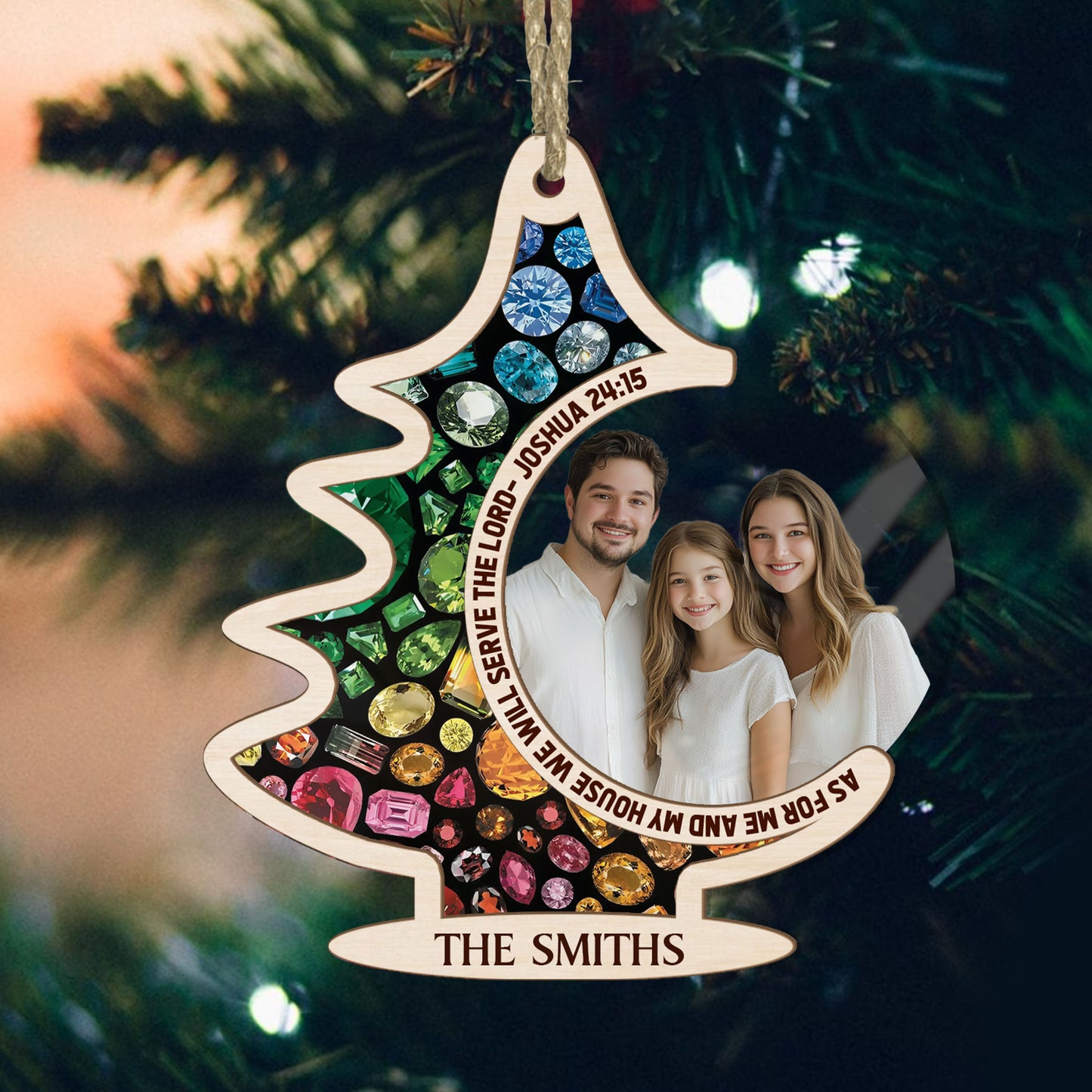 As For Me And My House We Will Serve The Lord | Personalized Wood & Acrylic Ornament JSWAOPN2562L