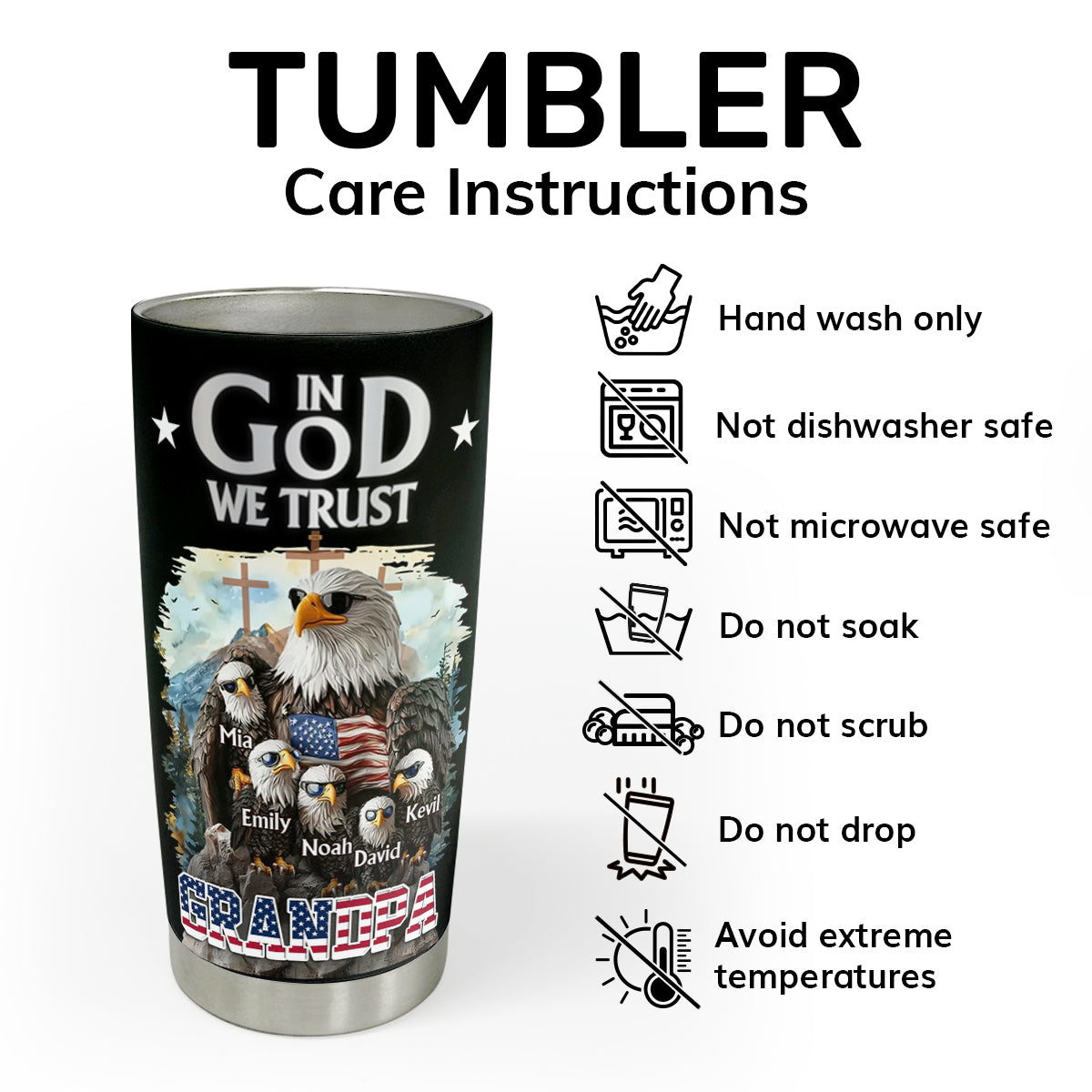 In God We Trust | Personalized Stainless Steel Tumbler