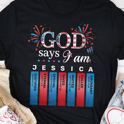 God Says I Am | Personalized 2D Unisex T-shirt
