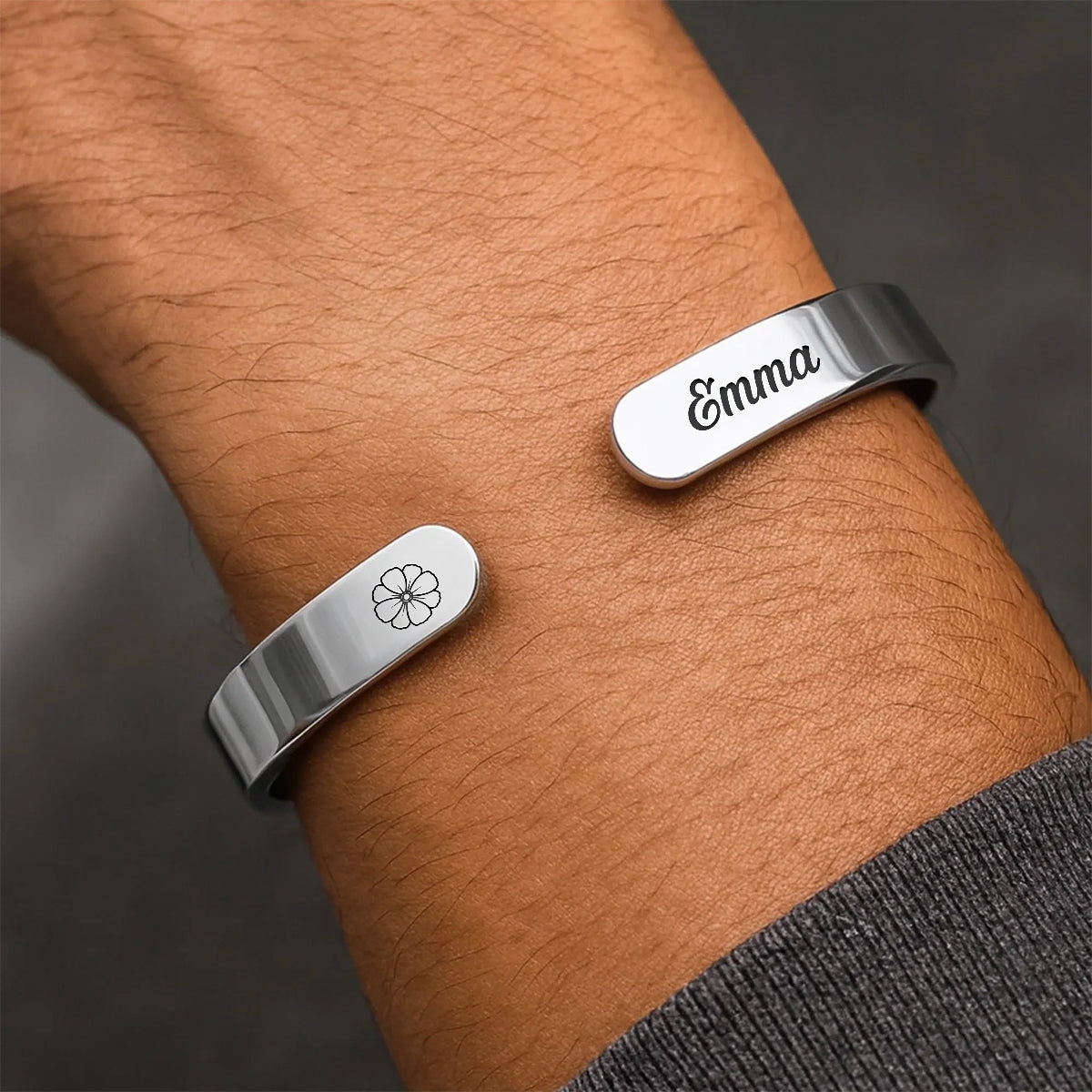 God Created You With A Purpose | Personalized Cuff Bangle Bracelet With Box