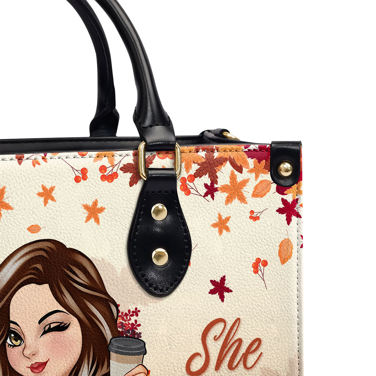 God Is Within Her She Will Not Fall | Personalized Leather Handbag JSLHBPPA1275M