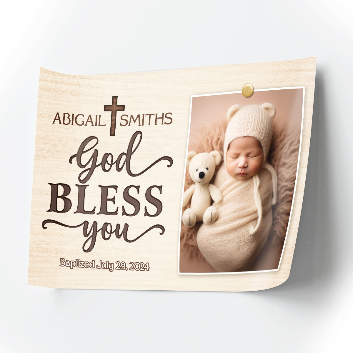 Unique Baptism Gift For Godson Goddaughter - Personalized Poster JSPTHLHA1757L