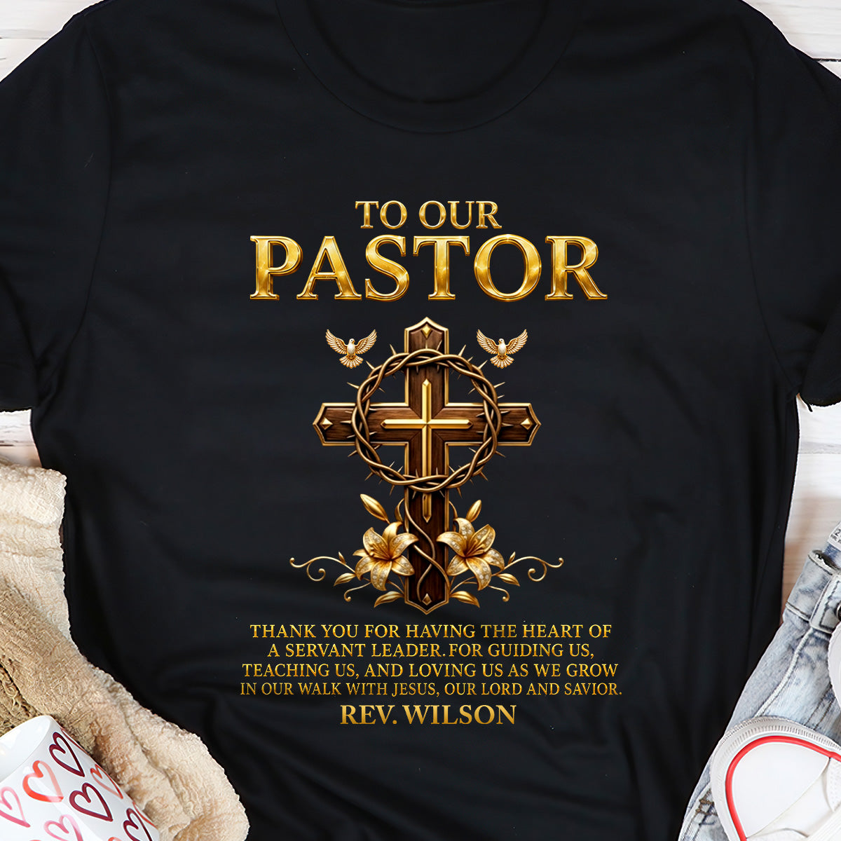 To Our Pastor For Having The Heart Of A Servant Leader | Personalized 2D Unisex T-shirt
