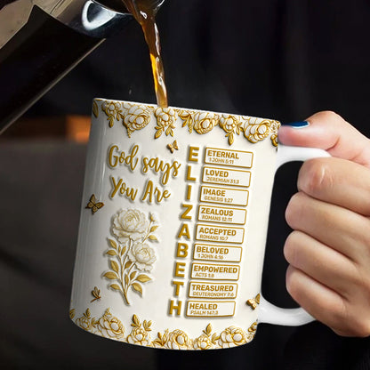 God Says I Am | Personalized Ceramic Coffee Mug