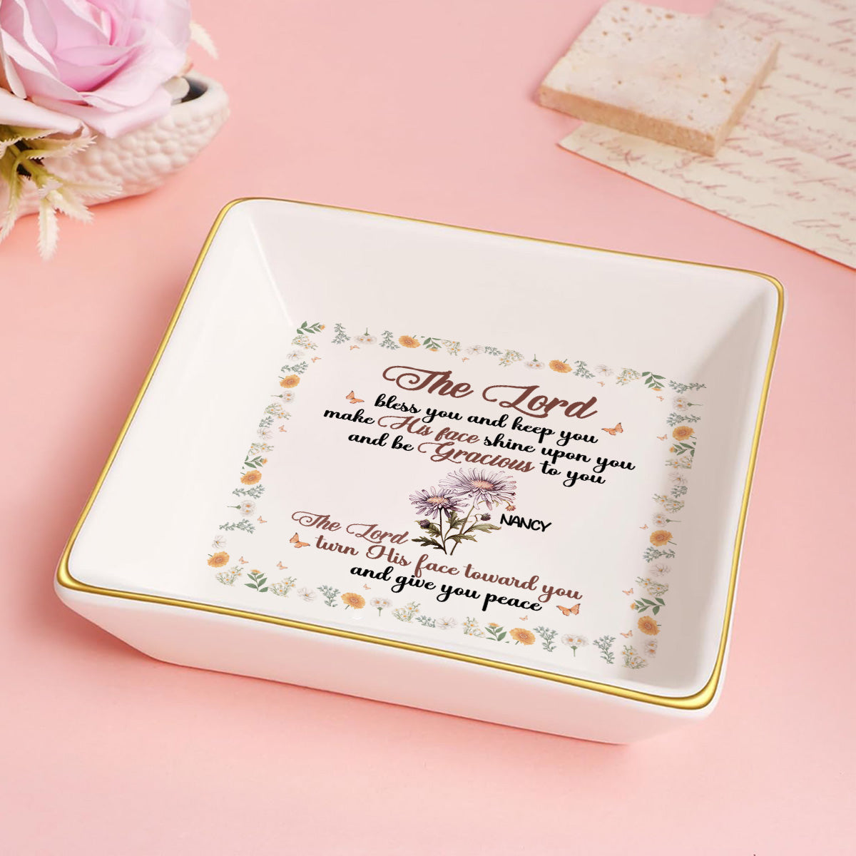 The Lord Bless You And Keep You | Personalized Jewelry Dish JSJDPPA2863L