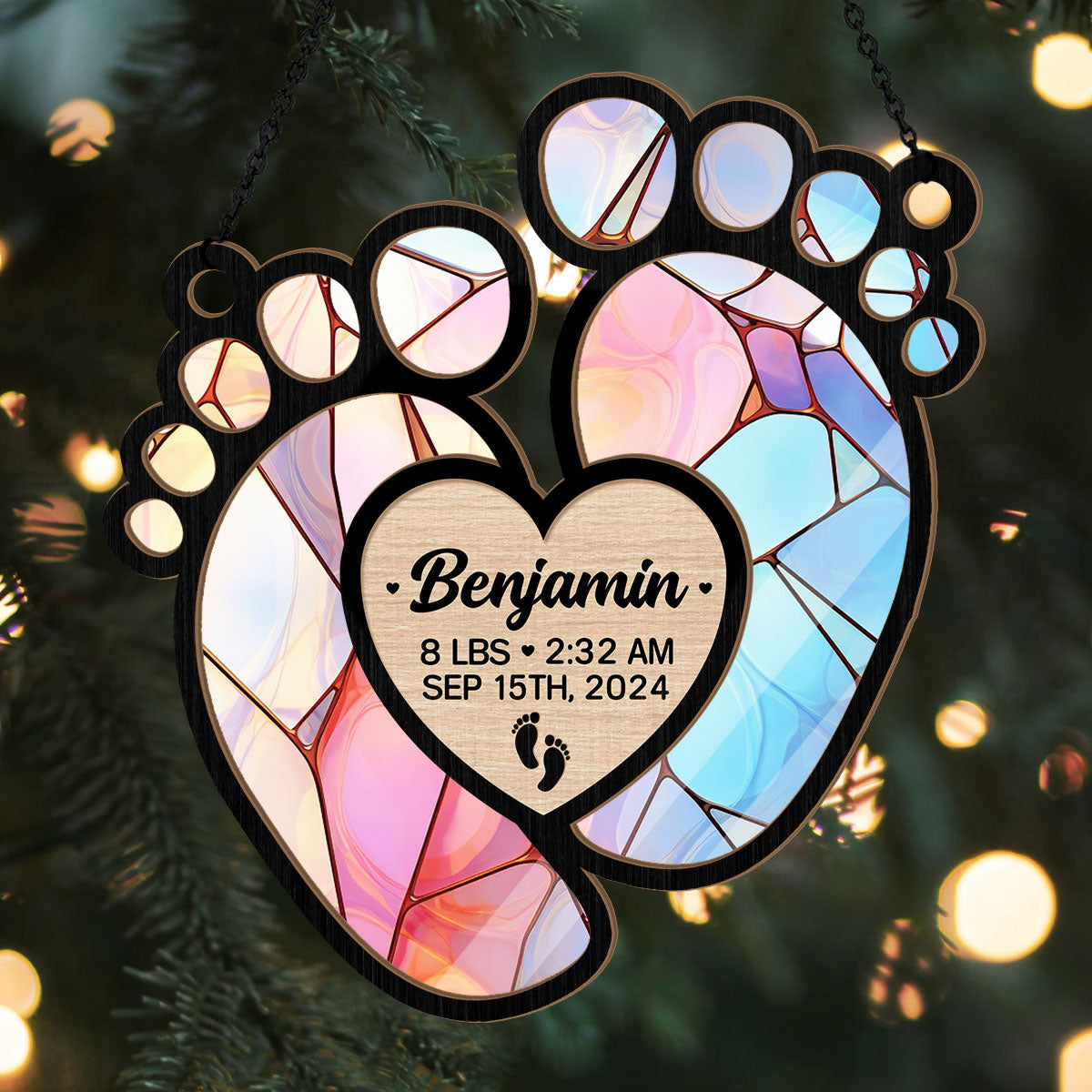 Newborn Baby | Personalized Window Hanging Suncatcher JSWHSCHLPA2686M