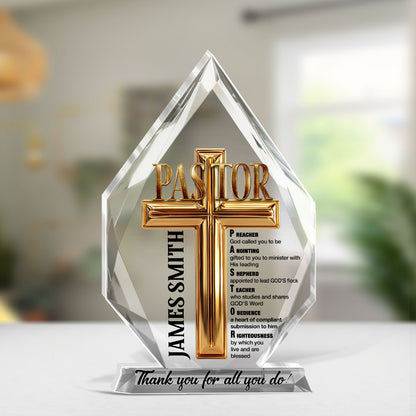 To My Pastor | Personalized Custom Shaped Squared Acrylic Plaque