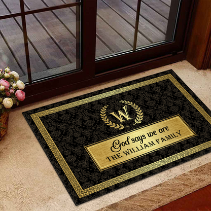 God Says We Are | Personalized Doormat