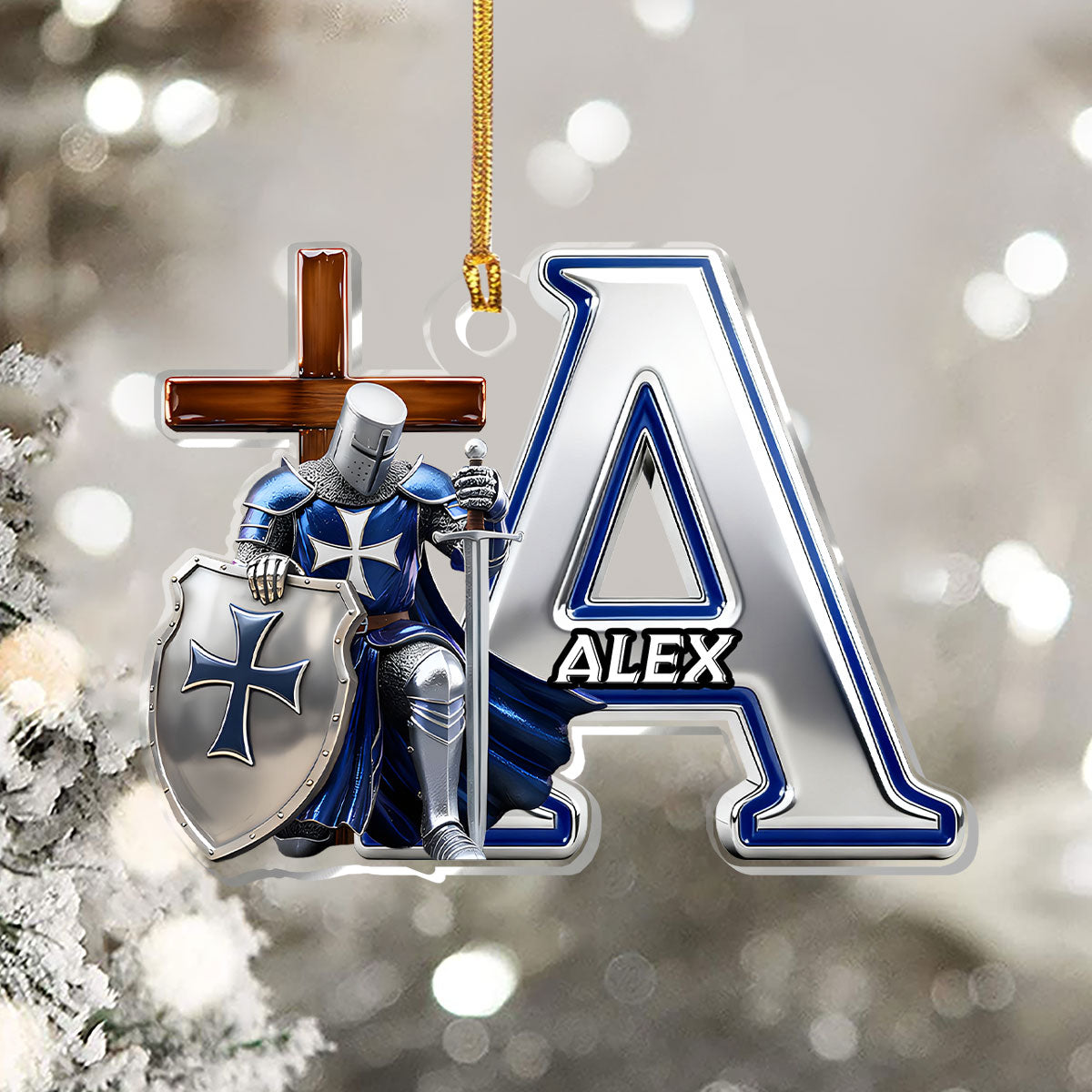 Knight Of God | Personalized 1-Layer Acrylic Ornament