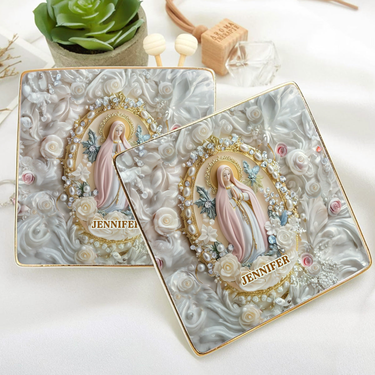 Believer | Personalized Ceramic Ring Dish Square