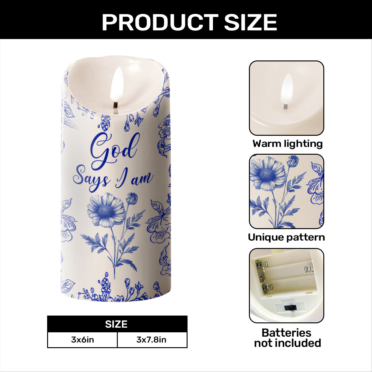 God Says I Am | Personalized Flameless LED Candle