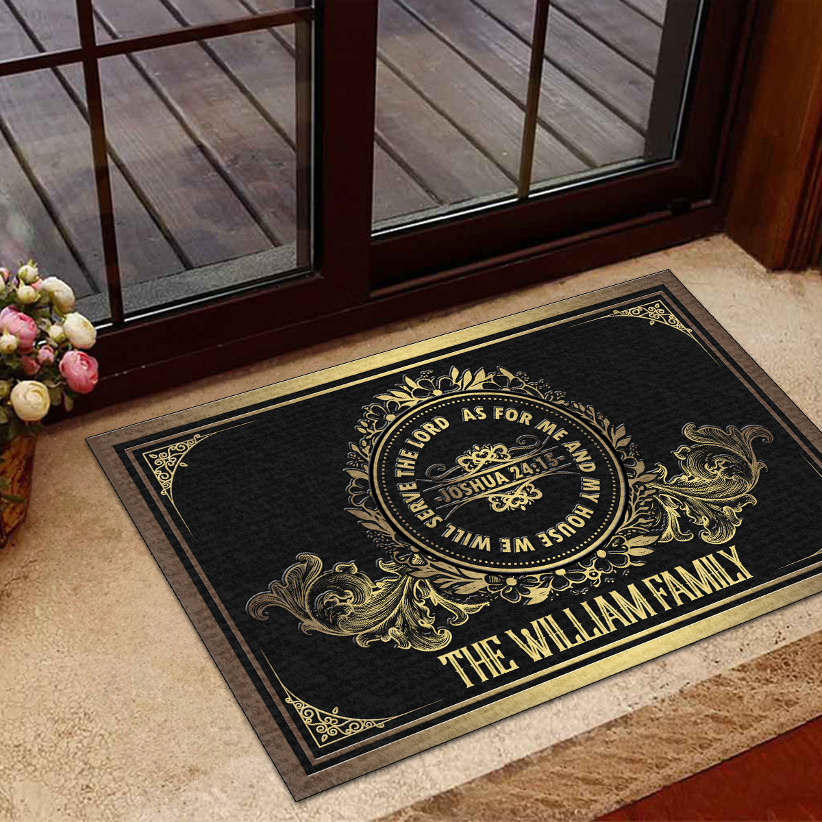 As For Me And My House We Will Serve The Lord | Personalized Doormat JSDMPTN1677L