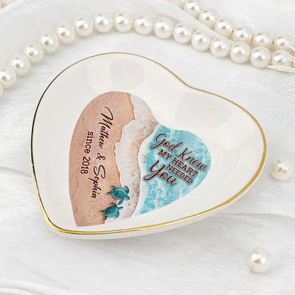 God Knew My Heart Needed You | Personalized Heart Shaped Jewelry Dish