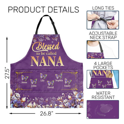 Blessed To Be Called Nana | Personalized Apron With Pocket