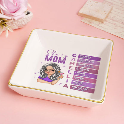 She Is Mom | Personalized Jewelry Dish