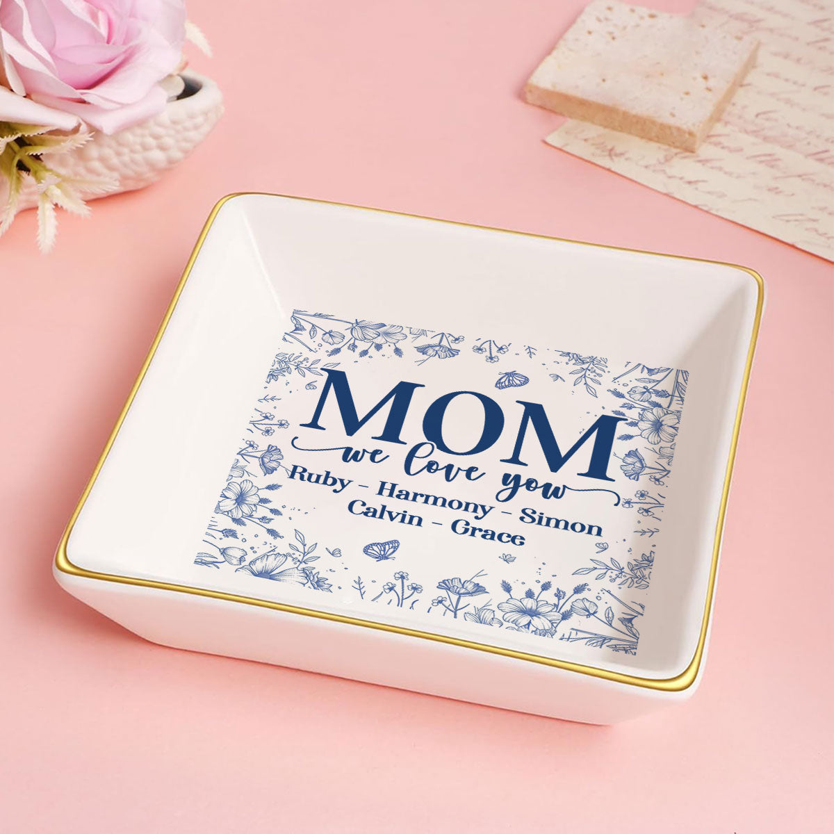 We Love You Mom | Personalized Jewelry Dish