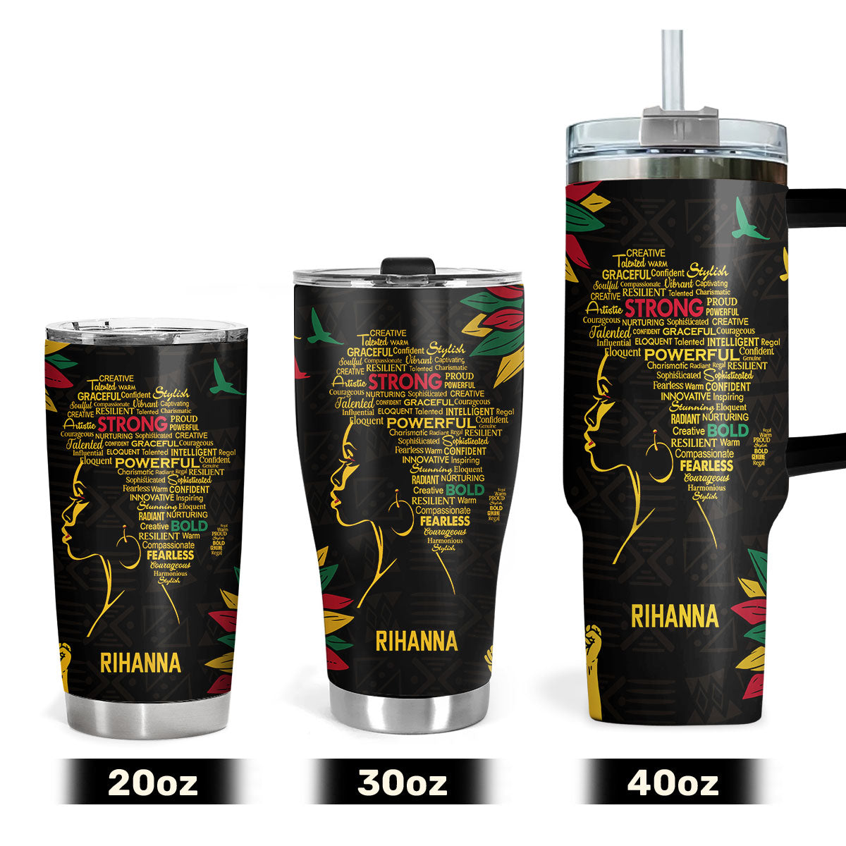 Strong Powerful Bold | Personalized Stainless Steel Tumbler JSSSTH870