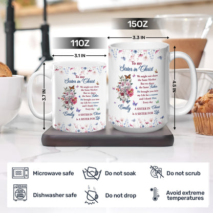 To My Sister In Christ | Personalized Ceramic Coffee Mug