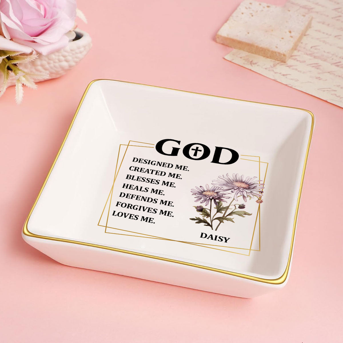 God Designed Me Created Me | Personalized Jewelry Dish