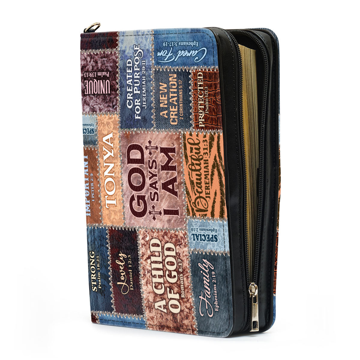Jesuspirit | Personalized Leather Bible Cover | God Says I Am BCM793