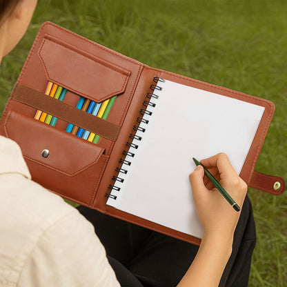 God Says I Am | Personalized Leather Notebook Cover With Pocket