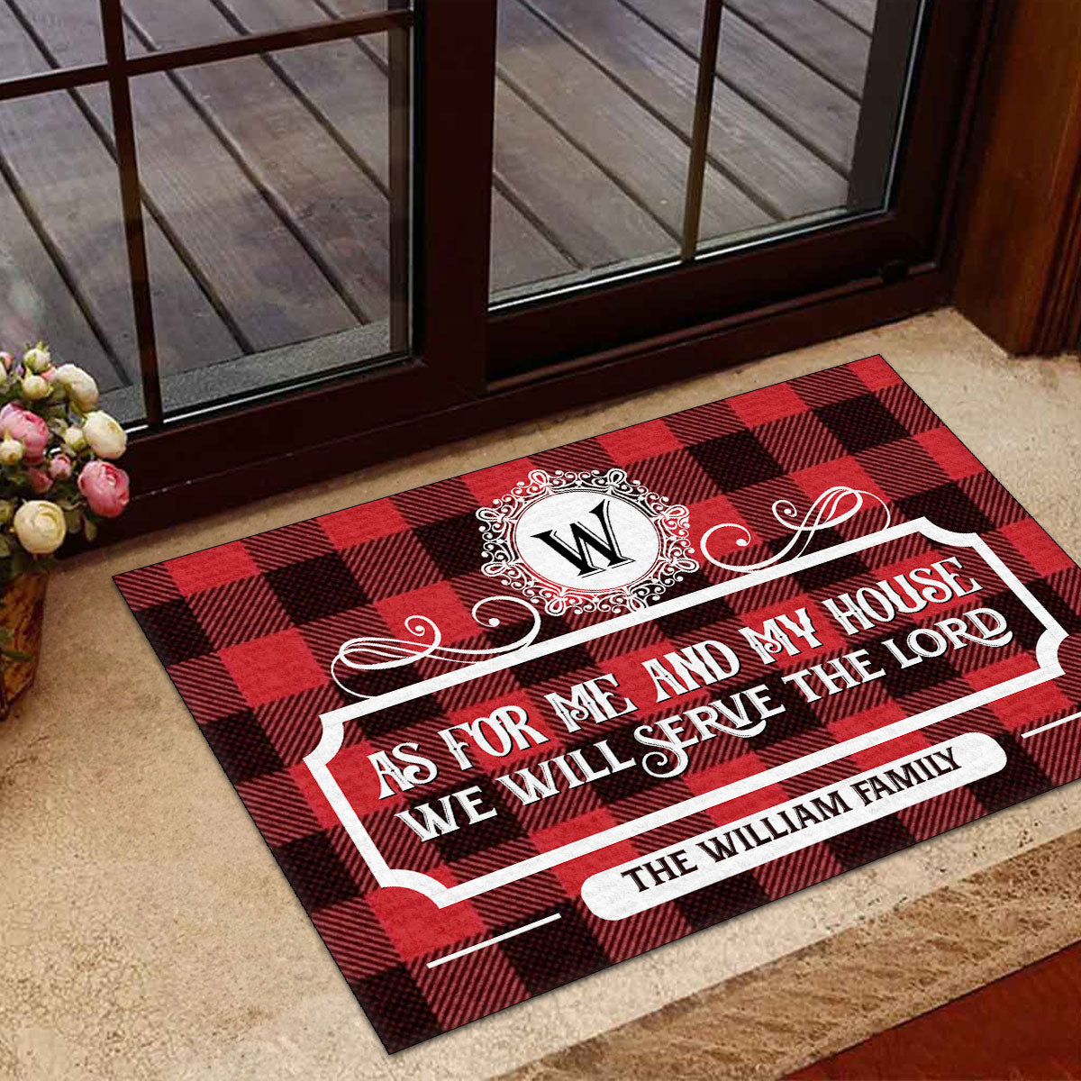 As For Me And My House We Will Serve The Lord | Personalized Doormat