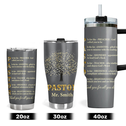 Jesuspirit | Christian Faith Gifts | Stainless Steel Tumbler | Thank You Pastor  SSTNAM1002B