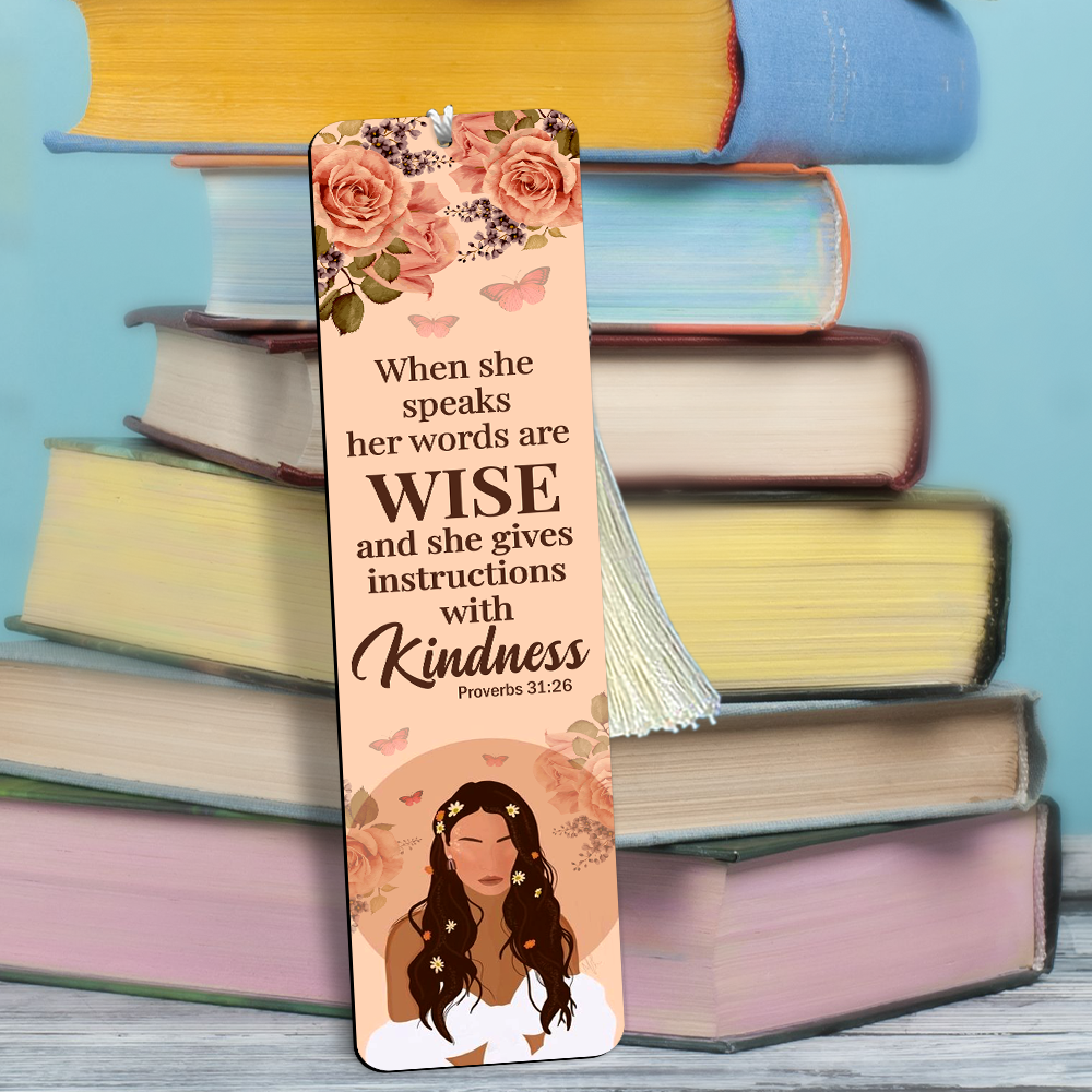 When She Speaks, Her Words Are Wise - Personalized Wooden Bookmarks NUH482