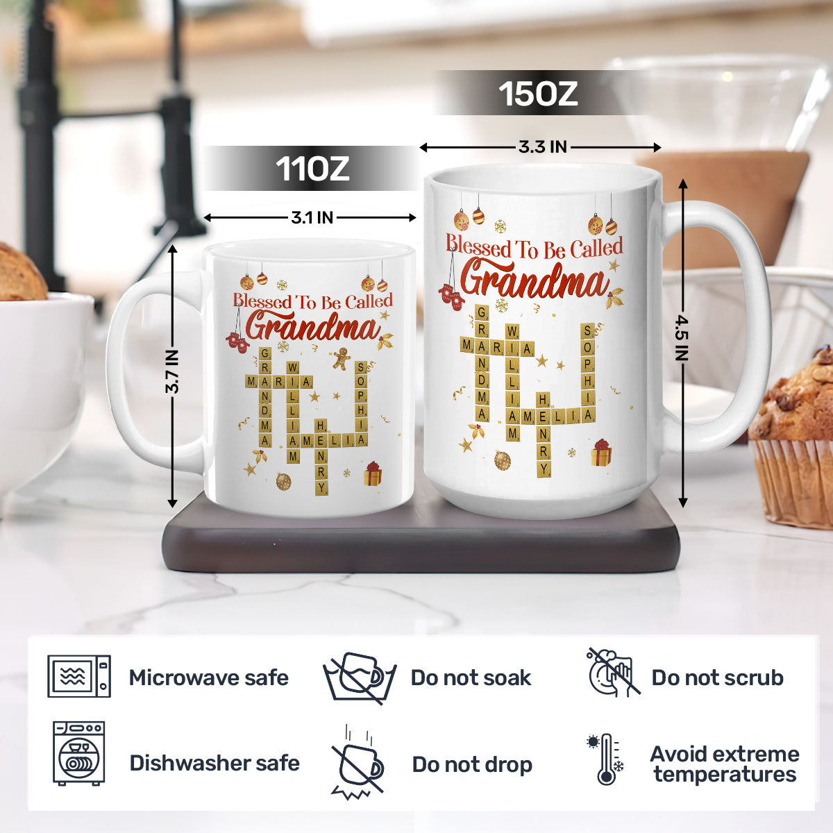 Blessed To Be Called Grandma | Personalized Ceramic Coffee Mug