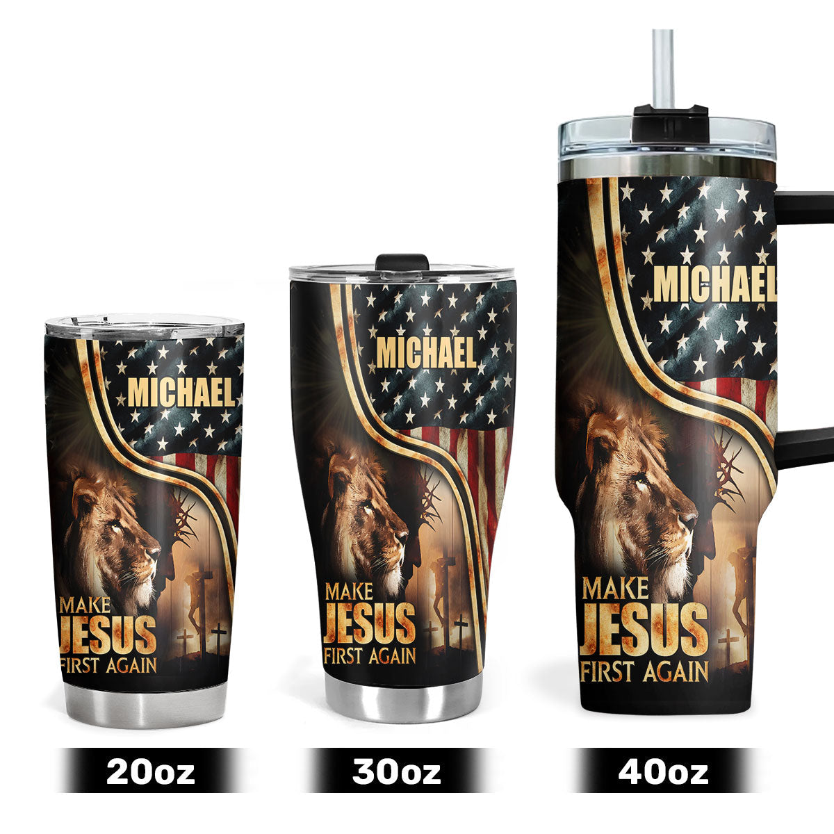 Make Jesus First Again | Personalized Stainless Steel Tumbler