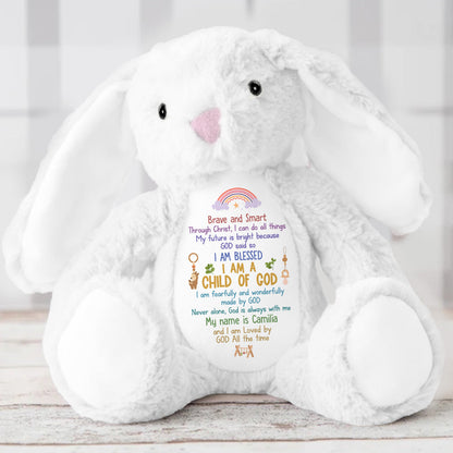 I Can Do All Things Through Christ - Personalized Stuffed Bunny