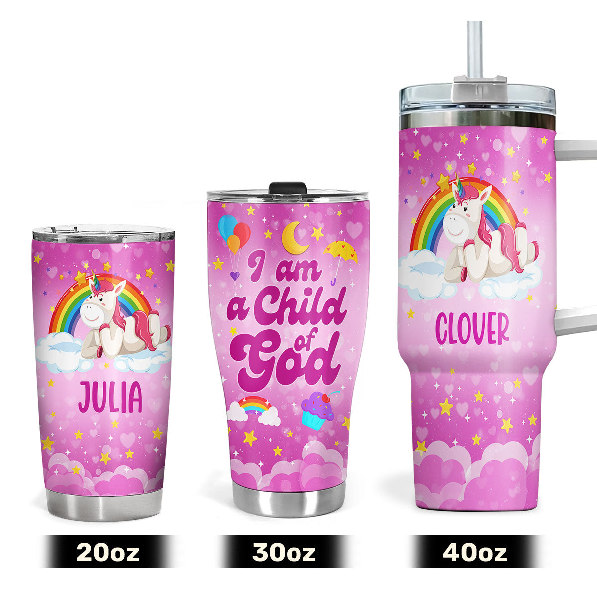 I Am A Child Of God | Personalized Stainless Steel Tumbler For Kids JSSSTH882