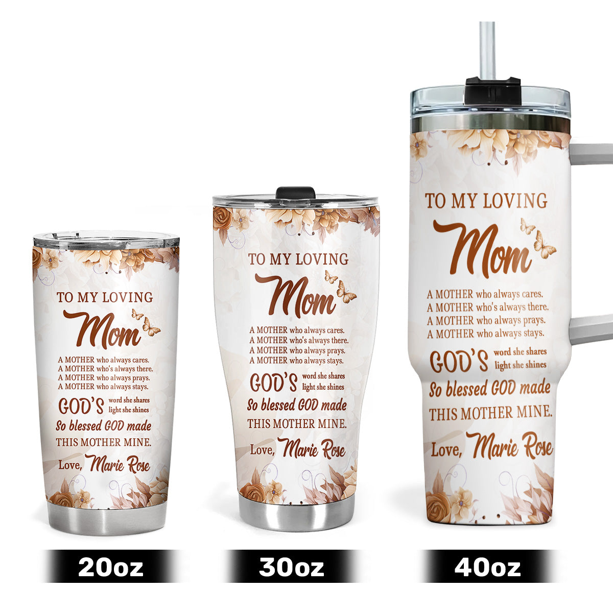 To My Loving Mom | Personalized Stainless Steel Tumbler
